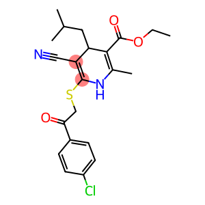 ethyl 6-{[2-(4-chlorophenyl)-2-oxoethyl]sulfanyl}-5-cyano-4-isobutyl-2-methyl-1,4-dihydro-3-pyridinecarboxylate