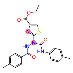 ETHYL 2-[2-(4-METHYLBENZOYL)-1-(4-TOLUIDINOCARBONYL)HYDRAZINO]-1,3-THIAZOLE-4-CARBOXYLATE