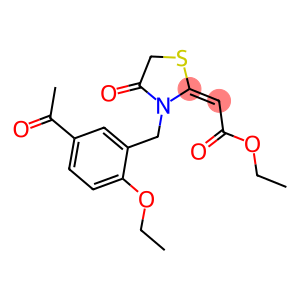 ETHYL (2E)-[3-(5-ACETYL-2-ETHOXYBENZYL)-4-OXO-1,3-THIAZOLIDIN-2-YLIDENE]ACETATE