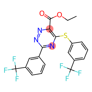 ETHYL 3-[3-(TRIFLUOROMETHYL)PHENYL]-5-([3-(TRIFLUOROMETHYL)PHENYL]SULFANYL)-1,2,4-TRIAZINE-6-CARBOXYLATE