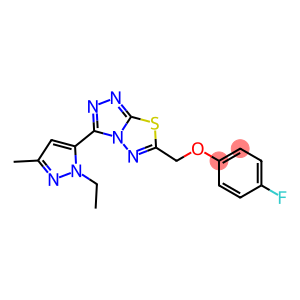 [3-(1-ethyl-3-methyl-1H-pyrazol-5-yl)[1,2,4]triazolo[3,4-b][1,3,4]thiadiazol-6-yl]methyl 4-fluorophenyl ether