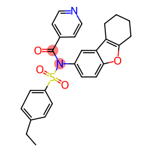 4-ethyl-N-isonicotinoyl-N-(6,7,8,9-tetrahydrodibenzo[b,d]furan-2-yl)benzenesulfonamide