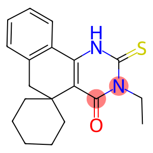 3-ethyl-2-thioxo-2,3,5,6-tetrahydrospiro(benzo[h]quinazoline-5,1'-cyclohexane)-4(1H)-one