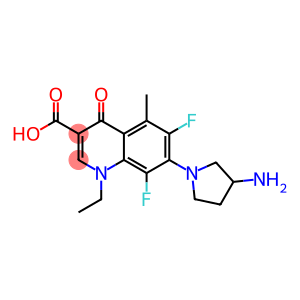 1-Ethyl-6,8-difluoro-5-methyl-1,4-dihydro-4-oxo-7-(3-amino-1-pyrrolidinyl)quinoline-3-carboxylic acid