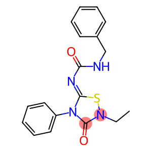 2-Ethyl-4-phenyl-5-[(benzylcarbamoyl)imino]-1,2,4-thiadiazolidin-3-one