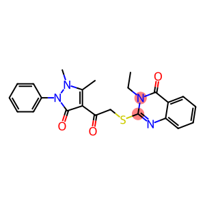 3-Ethyl-2-[[[(1-phenyl-2,3-dimethyl-5-oxo-3-pyrazolin-4-yl)carbonyl]methyl]thio]quinazolin-4(3H)-one