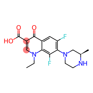 1-Ethyl-6,8-difluoro-1,4-dihydro-7-[(3R)-3-methyl-1-piperazinyl]-4-oxo-3-quinolinecarboxylic acid