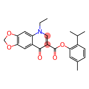 5-Ethyl-5,8-dihydro-8-oxo-1,3-dioxolo[4,5-g]quinoline-7-carboxylic acid 2-isopropyl-5-methylphenyl ester