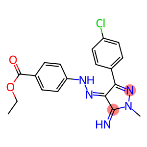 ETHYL 4-{(2E)-2-[3-(4-CHLOROPHENYL)-5-IMINO-1-METHYL-1,5-DIHYDRO-4H-PYRAZOL-4-YLIDENE]HYDRAZINO}BENZOATE