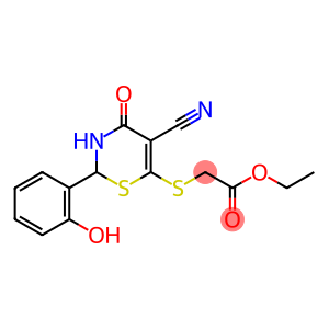 ethyl 2-{[5-cyano-2-(2-hydroxyphenyl)-4-oxo-3,4-dihydro-2H-1,3-thiazin-6-yl ]thio}acetate