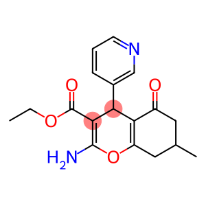 ethyl 2-amino-7-methyl-5-oxo-4-(3-pyridinyl)-5,6,7,8-tetrahydro-4H-chromene-3-carboxylate