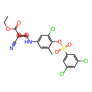 ethyl 3-(3-chloro-4-{[(3,5-dichlorophenyl)sulfonyl]oxy}-5-methylanilino)-2-cyanoacrylate