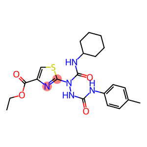 ETHYL 2-{2-[(4-METHYLANILINO)CARBONYL]-1-[(CYCLOHEXYLAMINO)CARBONYL]HYDRAZINO}-1,3-THIAZOLE-4-CARBOXYLATE