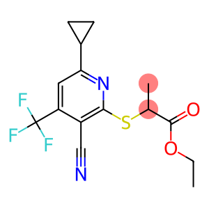 ethyl 2-{[3-cyano-6-cyclopropyl-4-(trifluoromethyl)-2-pyridinyl]sulfanyl}propanoate