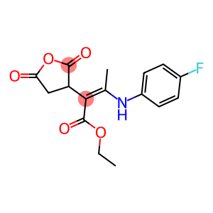 ETHYL 2-(2,5-DIOXOTETRAHYDROFURAN-3-YL)-3-(4-FLUOROANILINO)BUT-2-ENOATE