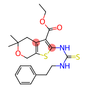 ETHYL 5,5-DIMETHYL-2-(3-PHENETHYLTHIOUREIDO)-5,7-DIHYDRO-4H-THIENO[2,3-C]PYRAN-3-CARBOXYLATE