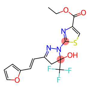 ETHYL 2-[3-[(E)-2-(2-FURYL)VINYL]-5-HYDROXY-5-(TRIFLUOROMETHYL)-4,5-DIHYDRO-1H-PYRAZOL-1-YL]-1,3-THIAZOLE-4-CARBOXYLATE