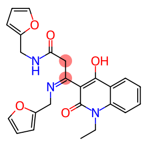 3-(1-ethyl-4-hydroxy-2-oxo-1,2-dihydro-3-quinolinyl)-N-(2-furylmethyl)-3-[(2-furylmethyl)imino]propanamide