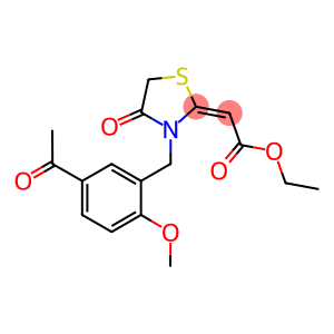 ETHYL (2E)-[3-(5-ACETYL-2-METHOXYBENZYL)-4-OXO-1,3-THIAZOLIDIN-2-YLIDENE]ACETATE