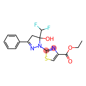 ETHYL 2-[5-(DIFLUOROMETHYL)-5-HYDROXY-3-PHENYL-4,5-DIHYDRO-1H-PYRAZOL-1-YL]-1,3-THIAZOLE-4-CARBOXYLATE