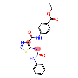 ETHYL 4-[({5-[(ANILINOCARBONYL)AMINO]-1,2,3-THIADIAZOL-4-YL}CARBONYL)AMINO]BENZOATE