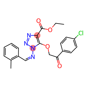 ETHYL 5-[2-(4-CHLOROPHENYL)-2-OXOETHOXY]-1-{[(1Z)-(2-METHYLPHENYL)METHYLENE]AMINO}-1H-1,2,3-TRIAZOLE-4-CARBOXYLATE