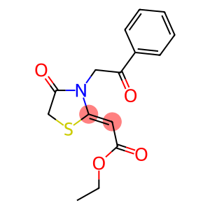 ETHYL (2Z)-[4-OXO-3-(2-OXO-2-PHENYLETHYL)-1,3-THIAZOLIDIN-2-YLIDENE]ACETATE