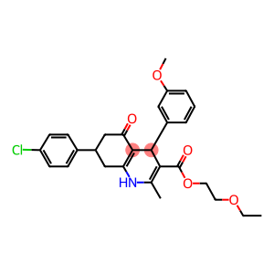 2-ethoxyethyl 7-(4-chlorophenyl)-4-(3-methoxyphenyl)-2-methyl-5-oxo-1,4,5,6,7,8-hexahydro-3-quinolinecarboxylate