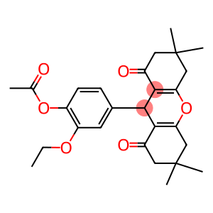 2-ethoxy-4-(3,3,6,6-tetramethyl-1,8-dioxo-2,3,4,5,6,7,8,9-octahydro-1H-xanthen-9-yl)phenyl acetate