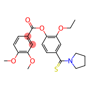 2-ethoxy-4-(1-pyrrolidinylcarbothioyl)phenyl 3,4-dimethoxybenzoate