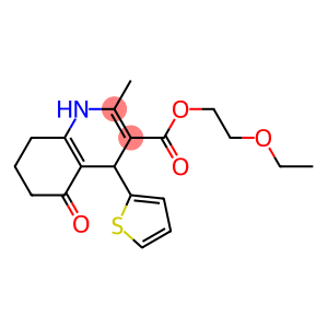 2-ethoxyethyl 2-methyl-5-oxo-4-(2-thienyl)-1,4,5,6,7,8-hexahydro-3-quinolinecarboxylate