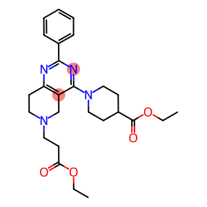 1-[6-(2-ETHOXYCARBONYL-ETHYL)-2-PHENYL-5,6,7,8-TETRAHYDRO-PYRIDO[4,3-D]PYRIMIDIN-4-YL]-PIPERIDINE-4-CARBOXYLIC ACID ETHYL ESTER