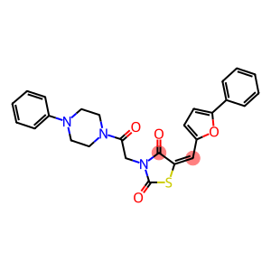 (E)-3-(2-OXO-2-(4-PHENYLPIPERAZIN-1-YL)ETHYL)-5-((5-PHENYLFURAN-2-YL)METHYLENE)THIAZOLIDINE-2,4-DIONE