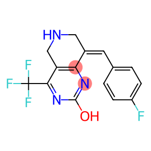 8-(E)-P-FLUOROBENZYLIDENE-5,6,7,8-TETRAHYDRO-2-HYDROXY-4-(TRIFLUOROMETHYL)PYRIDO-[4,3-D]-PYRIMIDINE