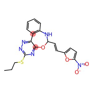 6-[(E)-2-(5-NITRO-2-FURYL)VINYL]-3-(PROPYLTHIO)-6,7-DIHYDRO[1,2,4]TRIAZINO[5,6-D][3,1]BENZOXAZEPINE