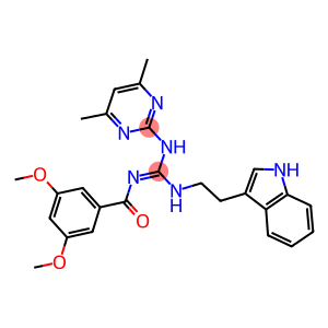 (E)-N-((2-(1H-INDOL-3-YL)ETHYLAMINO)(4,6-DIMETHYLPYRIMIDIN-2-YLAMINO)METHYLENE)-3,5-DIMETHOXYBENZAMIDE