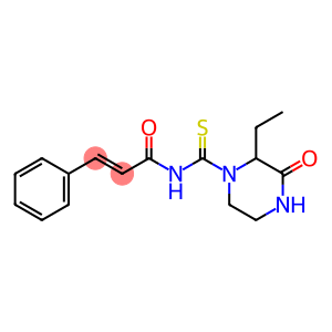 (E)-N-[(2-ethyl-3-oxo-1-piperazinyl)carbothioyl]-3-phenyl-2-propenamide