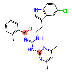 (E)-N-((2-(5-CHLORO-1H-INDOL-3-YL)ETHYLAMINO)(4,6-DIMETHYLPYRIMIDIN-2-YLAMINO)METHYLENE)-2-METHYLBENZAMIDE