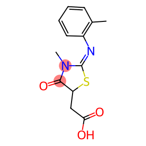 {(2E)-3-METHYL-2-[(2-METHYLPHENYL)IMINO]-4-OXO-1,3-THIAZOLIDIN-5-YL}ACETIC ACID