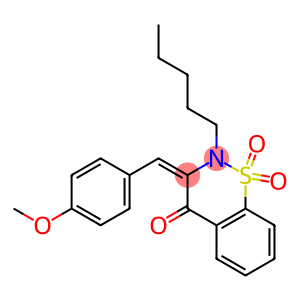 (3E)-3-(4-METHOXYBENZYLIDENE)-2-PENTYL-2,3-DIHYDRO-4H-1,2-BENZOTHIAZIN-4-ONE 1,1-DIOXIDE