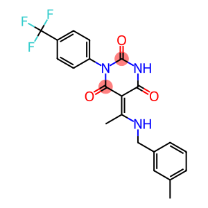 (5E)-5-{1-[(3-METHYLBENZYL)AMINO]ETHYLIDENE}-1-[4-(TRIFLUOROMETHYL)PHENYL]PYRIMIDINE-2,4,6(1H,3H,5H)-TRIONE