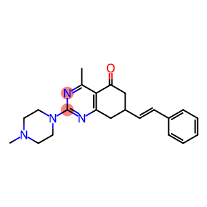 (E)-4-METHYL-2-(4-METHYLPIPERAZIN-1-YL)-7-STYRYL-7,8-DIHYDROQUINAZOLIN-5(6H)-ONE