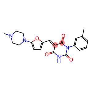 (E)-5-((5-(4-METHYLPIPERAZIN-1-YL)FURAN-2-YL)METHYLENE)-1-M-TOLYLPYRIMIDINE-2,4,6(1H,3H,5H)-TRIONE