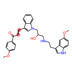 (E)-3-(1-(2-HYDROXY-3-(2-(5-METHOXY-1H-INDOL-3-YL)ETHYLAMINO)PROPYL)-1H-INDOL-3-YL)-1-(4-METHOXYPHENYL)PROP-2-EN-1-ONE