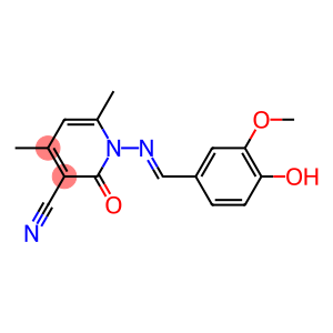 1-{[(E)-(4-hydroxy-3-methoxyphenyl)methylidene]amino}-4,6-dimethyl-2-oxo-1,2-dihydro-3-pyridinecarbonitrile