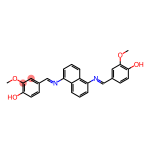 4-{[(5-{[(E)-(4-hydroxy-3-methoxyphenyl)methylidene]amino}-1-naphthyl)imino]methyl}-2-methoxyphenol