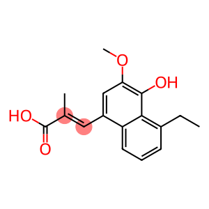 (E)-3-(4-Hydroxy-3-methoxy-5-ethyl-1-naphthalenyl)-2-methylacrylic acid