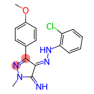 (4E)-5-IMINO-3-(4-METHOXYPHENYL)-1-METHYL-1,5-DIHYDRO-4H-PYRAZOL-4-ONE (2-CHLOROPHENYL)HYDRAZONE