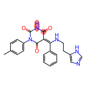 5-[(E)-{[2-(1H-IMIDAZOL-5-YL)ETHYL]AMINO}(PHENYL)METHYLIDENE]-1-(4-METHYLPHENYL)-2,4,6(1H,3H,5H)-PYRIMIDINETRIONE