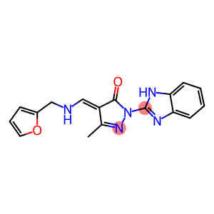 (4E)-2-(1H-BENZIMIDAZOL-2-YL)-4-{[(2-FURYLMETHYL)AMINO]METHYLENE}-5-METHYL-2,4-DIHYDRO-3H-PYRAZOL-3-ONE